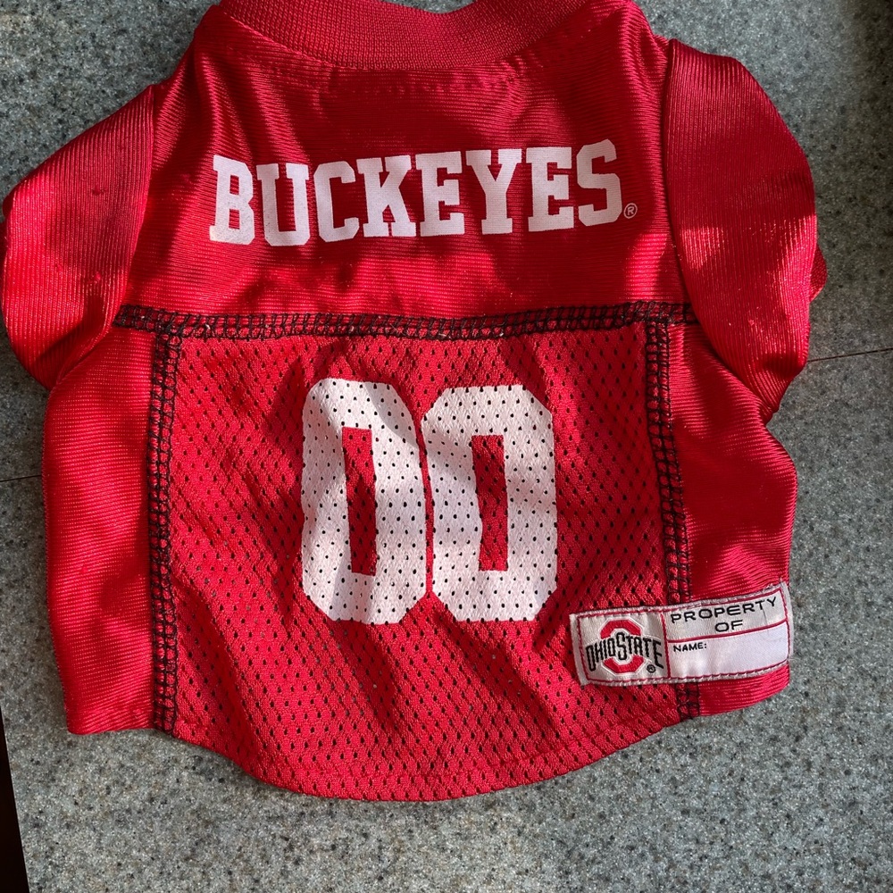 🐶❤️🩶❤️🐾 Ohio State Pets First Scarlet Pet Jersey XSm